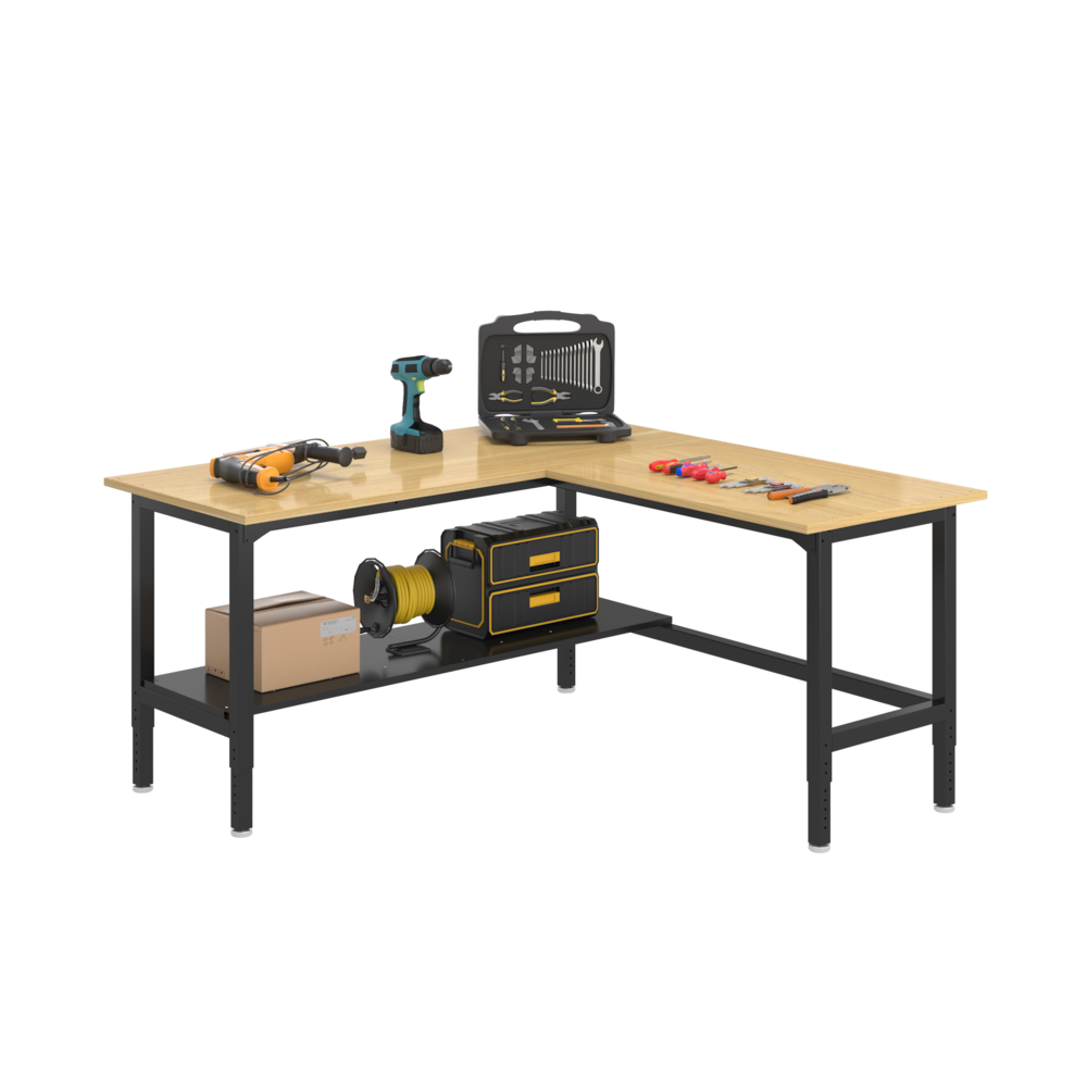Heavy-Duty Industrial Packing Table – L-Shaped, 72" × 72", 3000 lb Capacity_4Dock